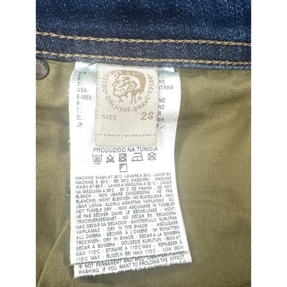 Diesel Mens Buster Regular Slim Tapered Stretch Jeans W28 L32 Blue Distressed - Picture 13 of 16